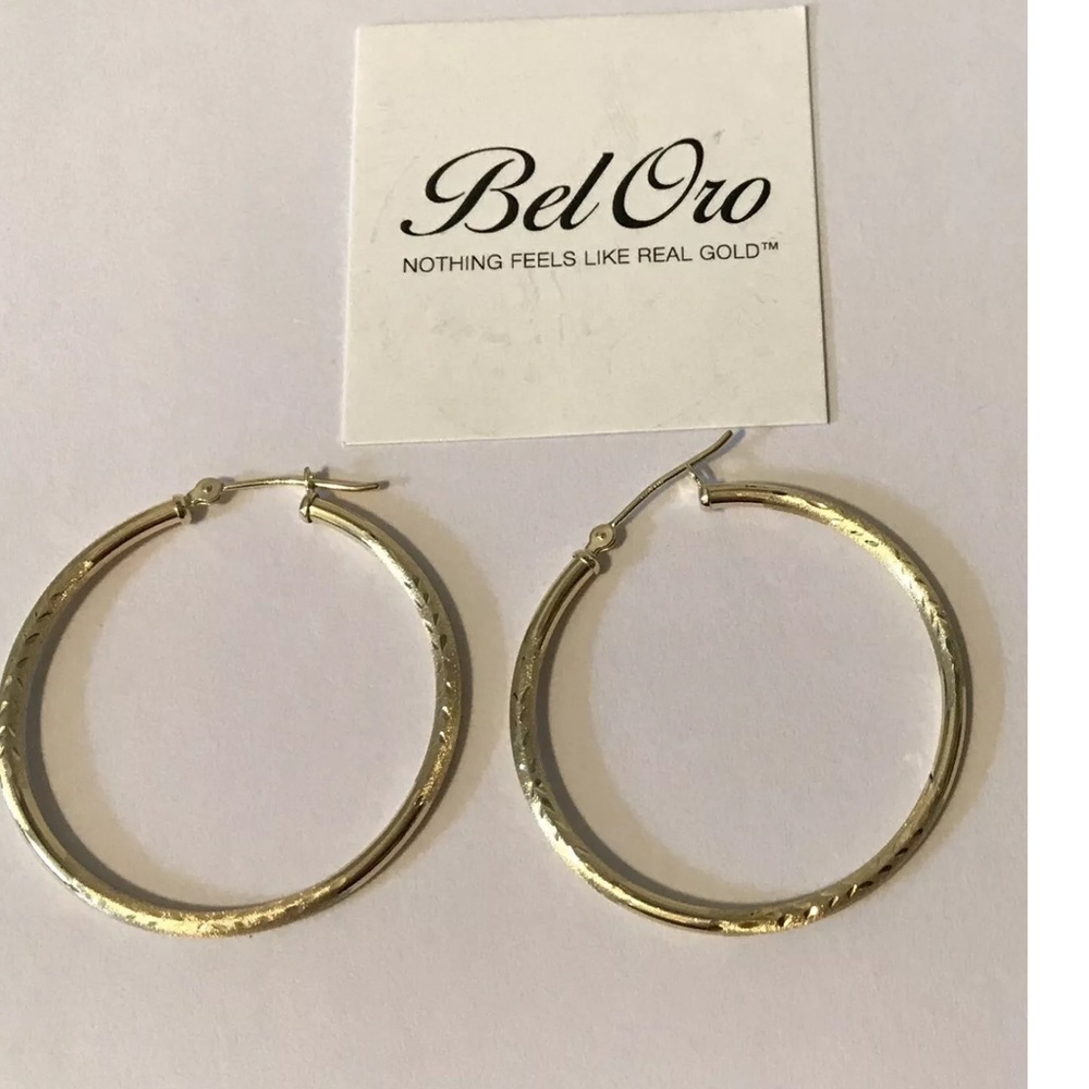 Bel Or 10K gold hoop earrings
